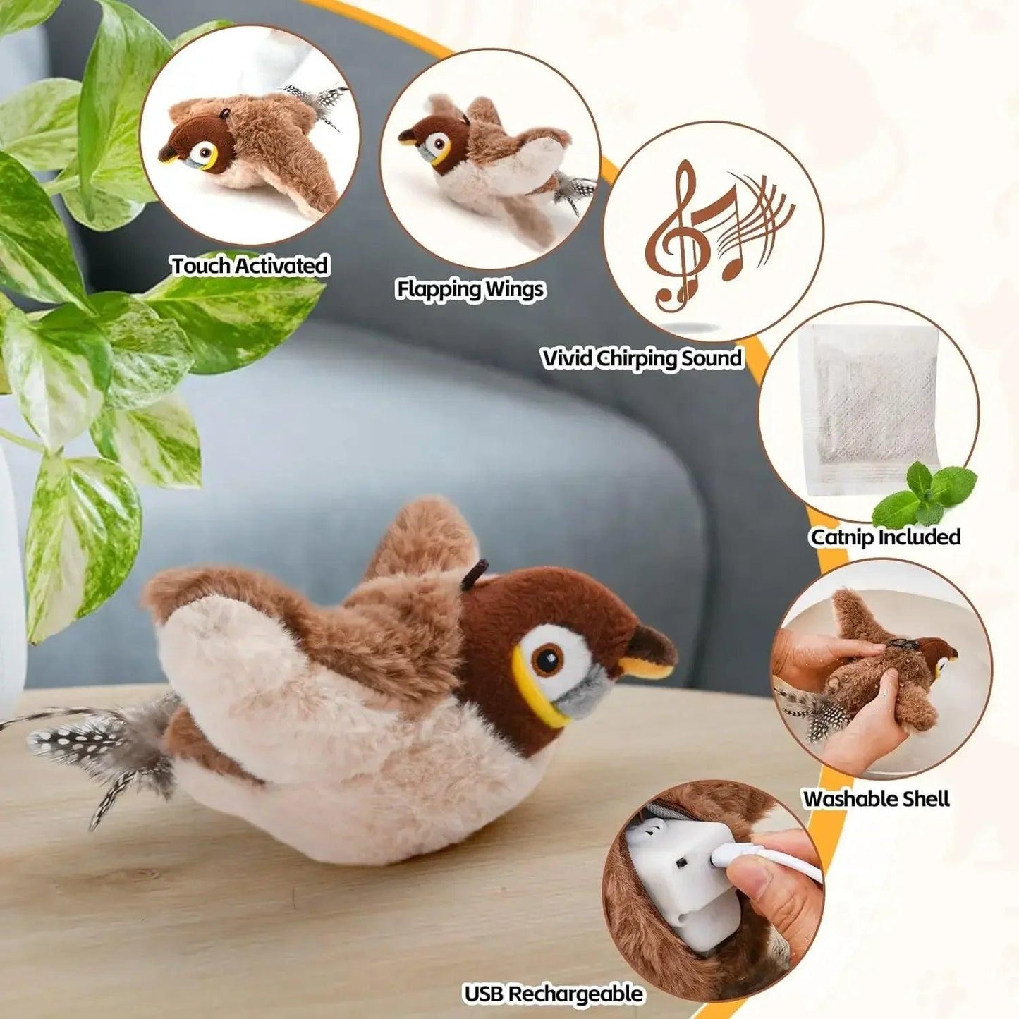 New Smart Flappy Chase Interactive Pet Toy