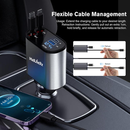 4-In-1 Retractable Car Charger Pro