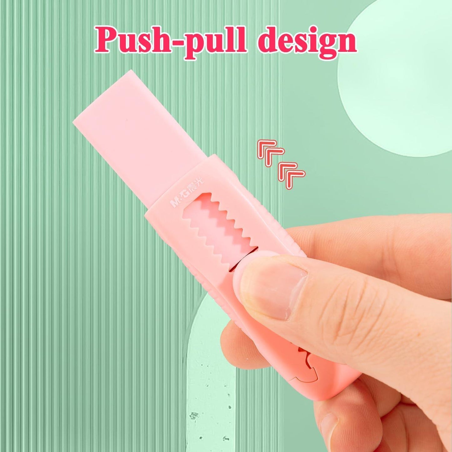 Silde Retractable Eraser (Pack Of 4)