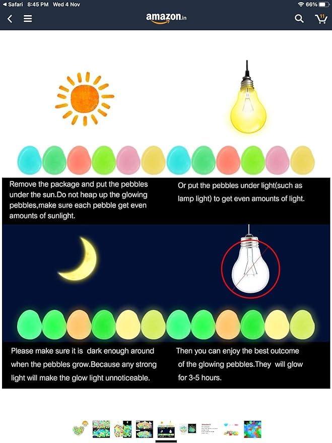 Glow in the Dark Pebbles – Light Up Your Space with Magical Glow! ✨🌿 (100 pcs)