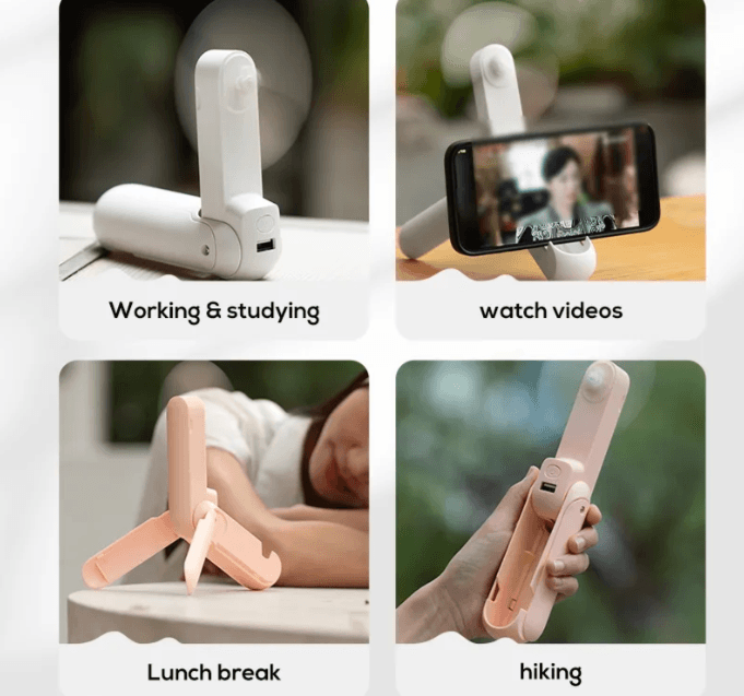 Fan, Phone Charger, Flashlight, Phone Stand - New Ultimate 4-in-1 Gadget