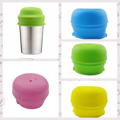 Silicon Lid With Straw - Set of 4