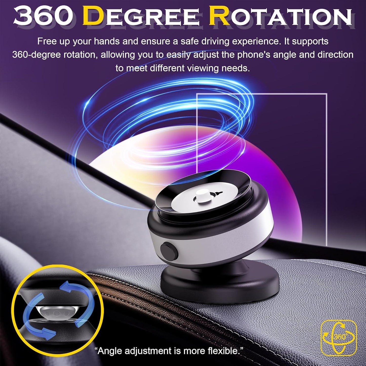 New 360° Rotation Magnetic Phone Holder (Gen - 2)